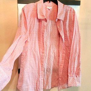 Caslon long sleeved button up top